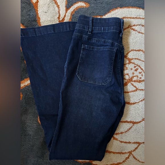 Indigo Poppy Bootcut Jeans Braided Pocket Detail Size 6 - Picture 3 of 8